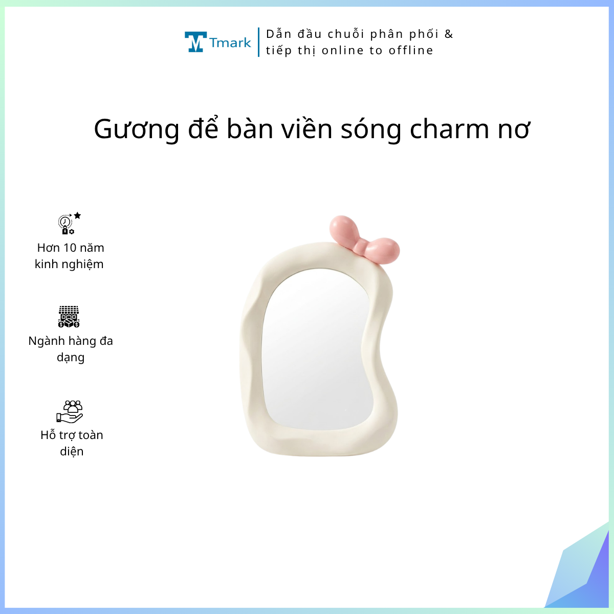 Guong-de-ban-vien-song-charm-no-Kien-72-cai- Gương để bàn viền sóng charm nơ (Kiện 72 cái) - Ảnh 1