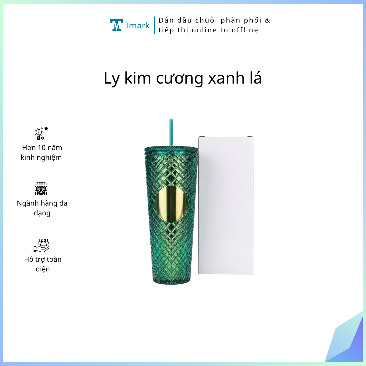 Ly-kim-cuong-xanh-la-Kien-40-cai- Ly kim cương xanh lá (Kiện 40 cái) - Ảnh 1