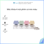 Móc khóa 4 nút phím cơ mix màu (Kiện 100 cái)