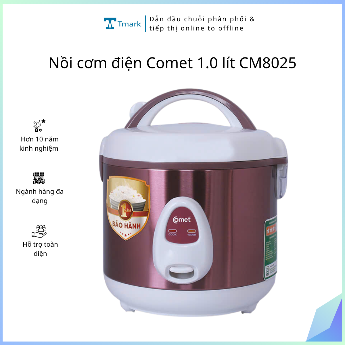 Noi-com-dien-Comet-1-0-lit-CM8025-Kien-6-cai- Nồi cơm điện Comet 1.0 lít CM8025( Kiện 6 cái) - Ảnh 1