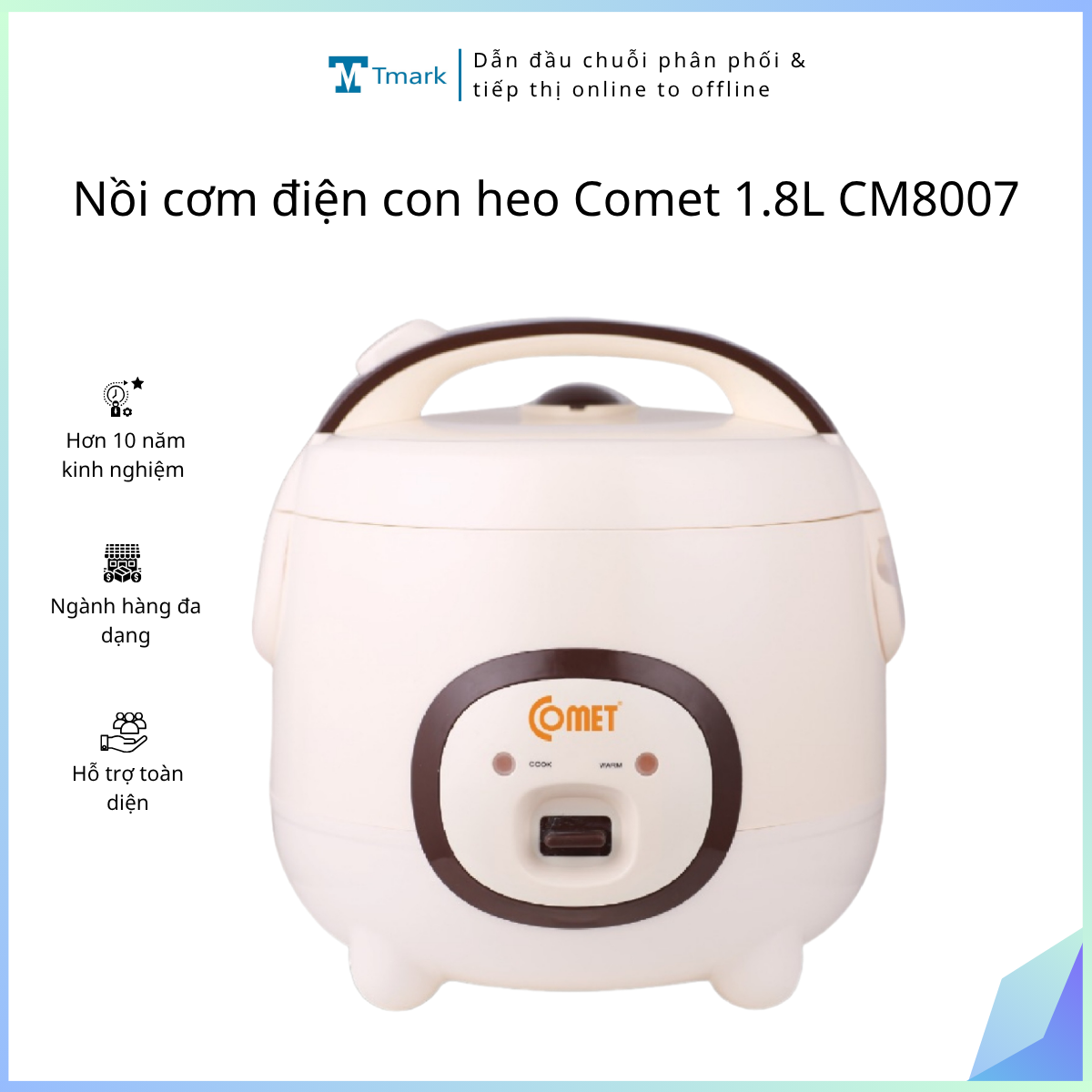 Noi-com-dien-con-heo-Comet-1-8L-CM8007-Kien-4-cai- Nồi cơm điện con heo Comet 1.8L CM8007 (Kiện 4 cái) - Ảnh 1