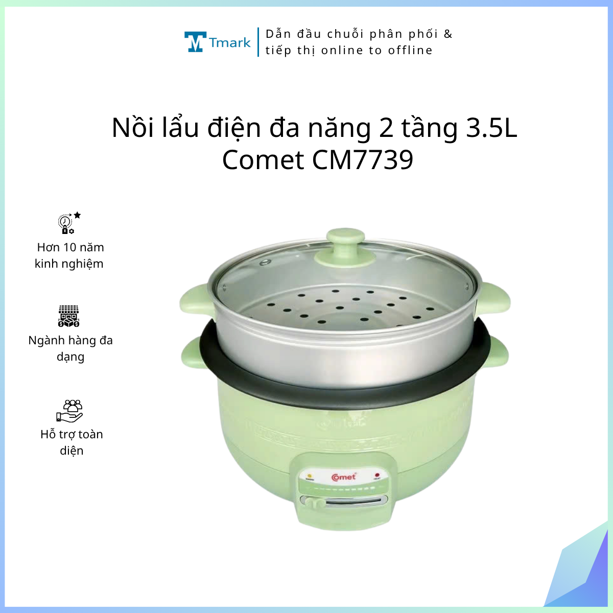 Noi-lau-dien-da-nang-2-tang-3-5L-Comet-CM7739-Kien-6-cai- Nồi lẩu điện đa năng 2 tầng 3.5L Comet CM7739 (Kiện 6 cái) - Ảnh 1