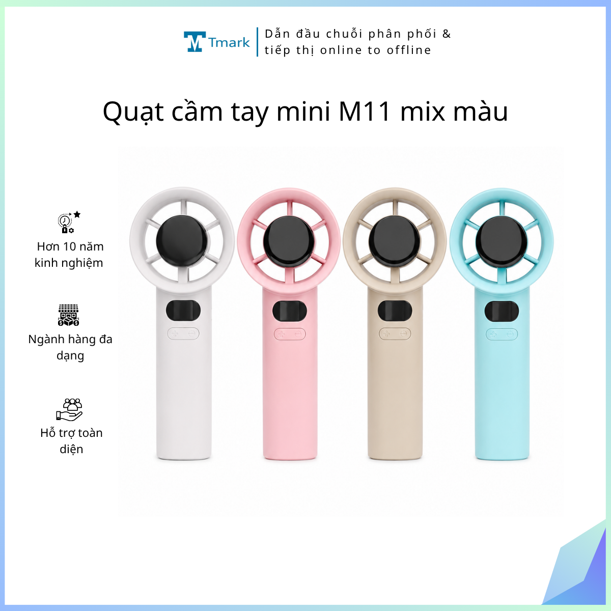 Quat-cam-tay-mini-M11-mix-mau-Kien-100-cai- Quạt cầm tay mini M11 mix màu ( Kiện 100 cái) - Ảnh 1
