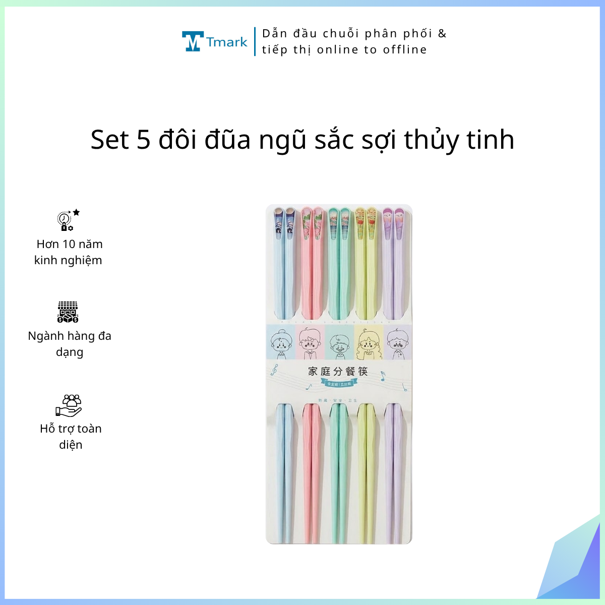 Set-5-doi-dua-ngu-sac-soi-thuy-tinh-Kien-200-set-1 Set 5 đôi đũa ngũ sắc sợi thủy tinh (Kiện 200 set) - Ảnh 1