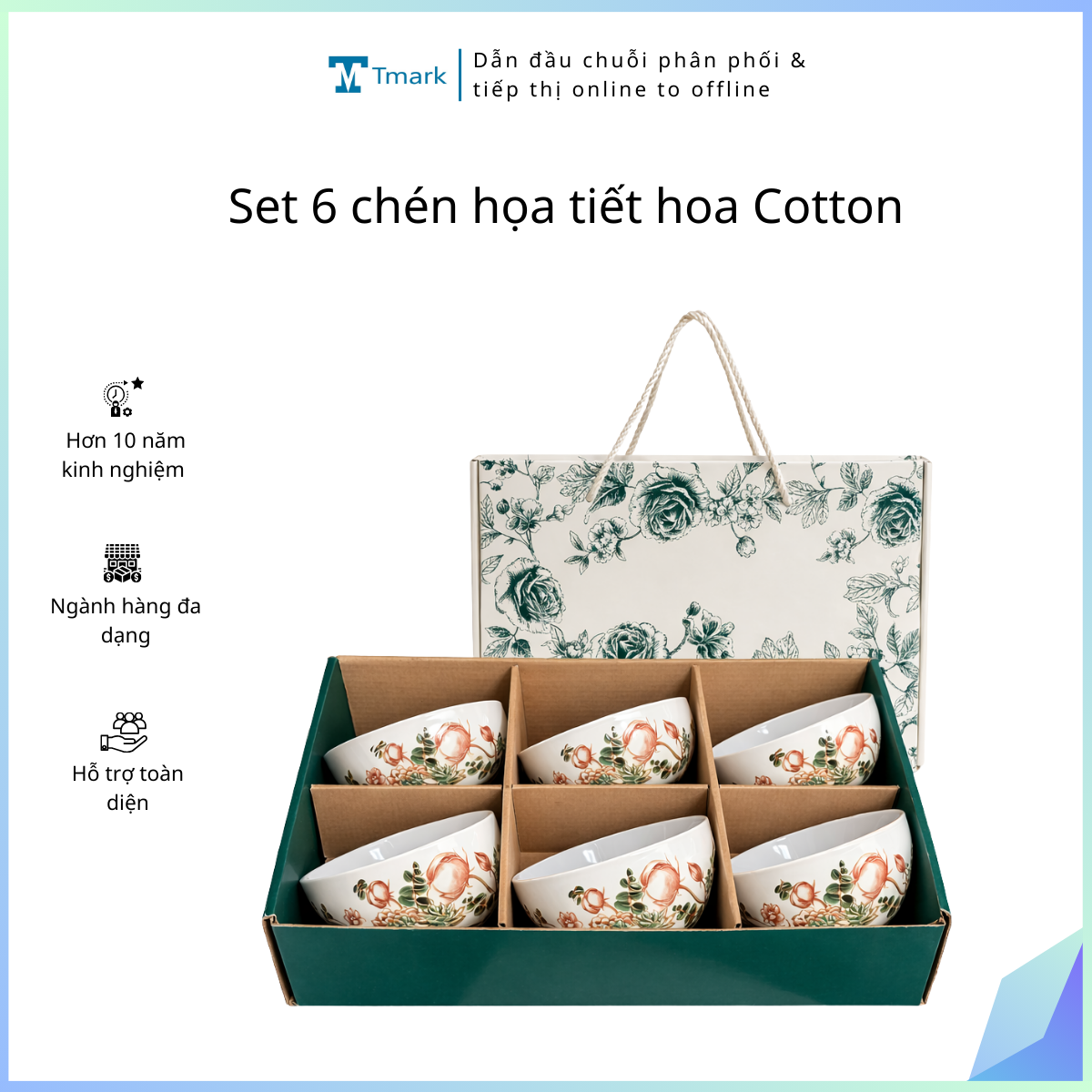 Set-6-chen-hoa-tiet-hoa-Cotton-Kien-14x3-bo-Hang-nguyen-kien-1 Set 6 chén họa tiết hoa Cotton (Kiện 14x3 bộ)(Hàng nguyên kiện) - Ảnh 1