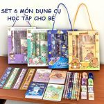 Set 6 món dụng cụ học tập họa tiết hoạt hình (Kiện 1000 set)