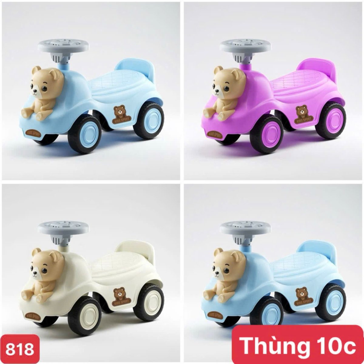 ĐCTE:Xe trượt chòi chân cân bằng bốn bánh bằng nhựa,một chỗ ngồi,không dùng pin.Model: 818.KT: (22*53*39)cm+-10%.Mới100%. NSX:PINGXIANG COUNTYBEILEQI CHILDREN'STOY FACTORY - Ảnh 3