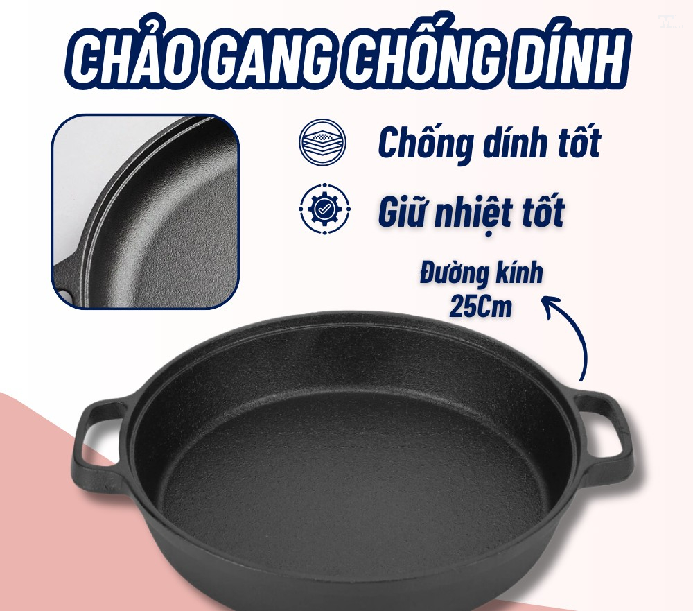 chảo gang chống dính