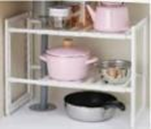 [Hàng Nhật] Giá để đồ dùng nhà bếp 2 tầng điều chỉnh độ dài tiện lợi Tmark (Kiện 8 cái)