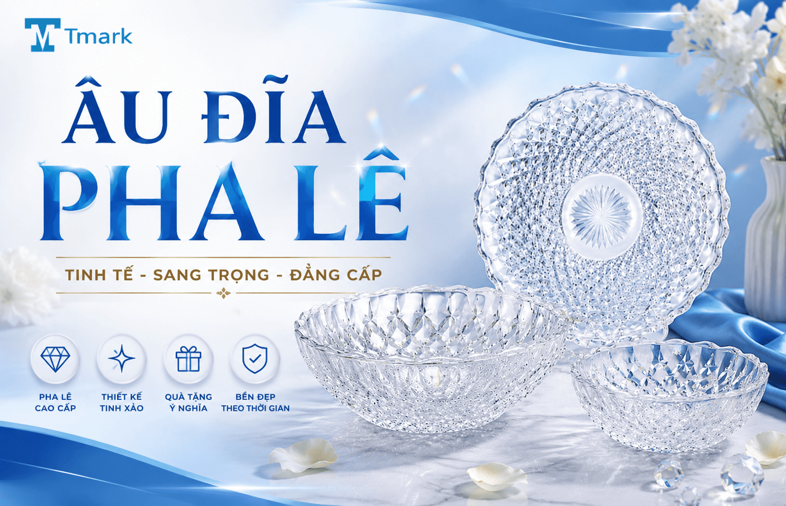 âu đĩa pha lê