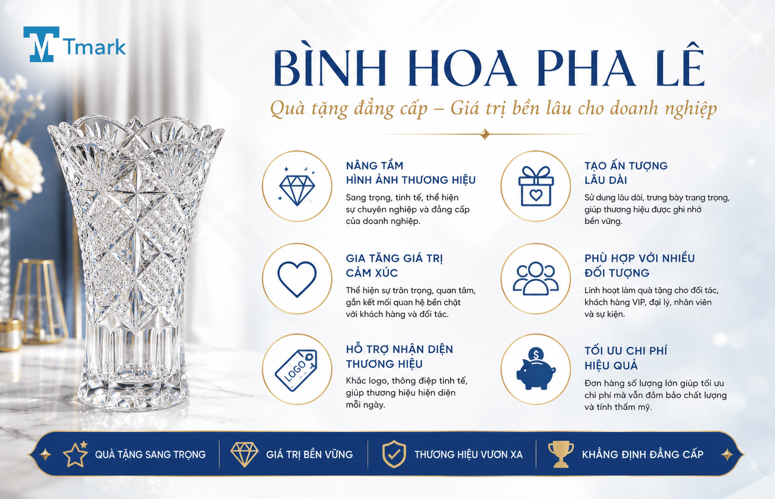 bình hoa pha lê