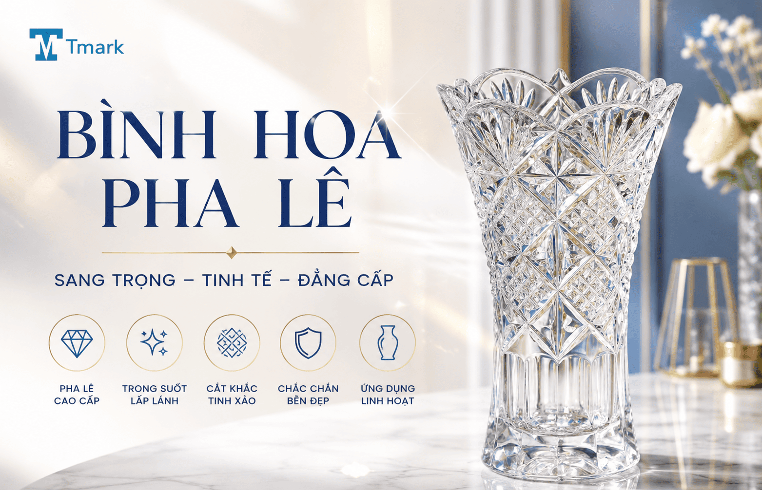 bình hoa pha lê