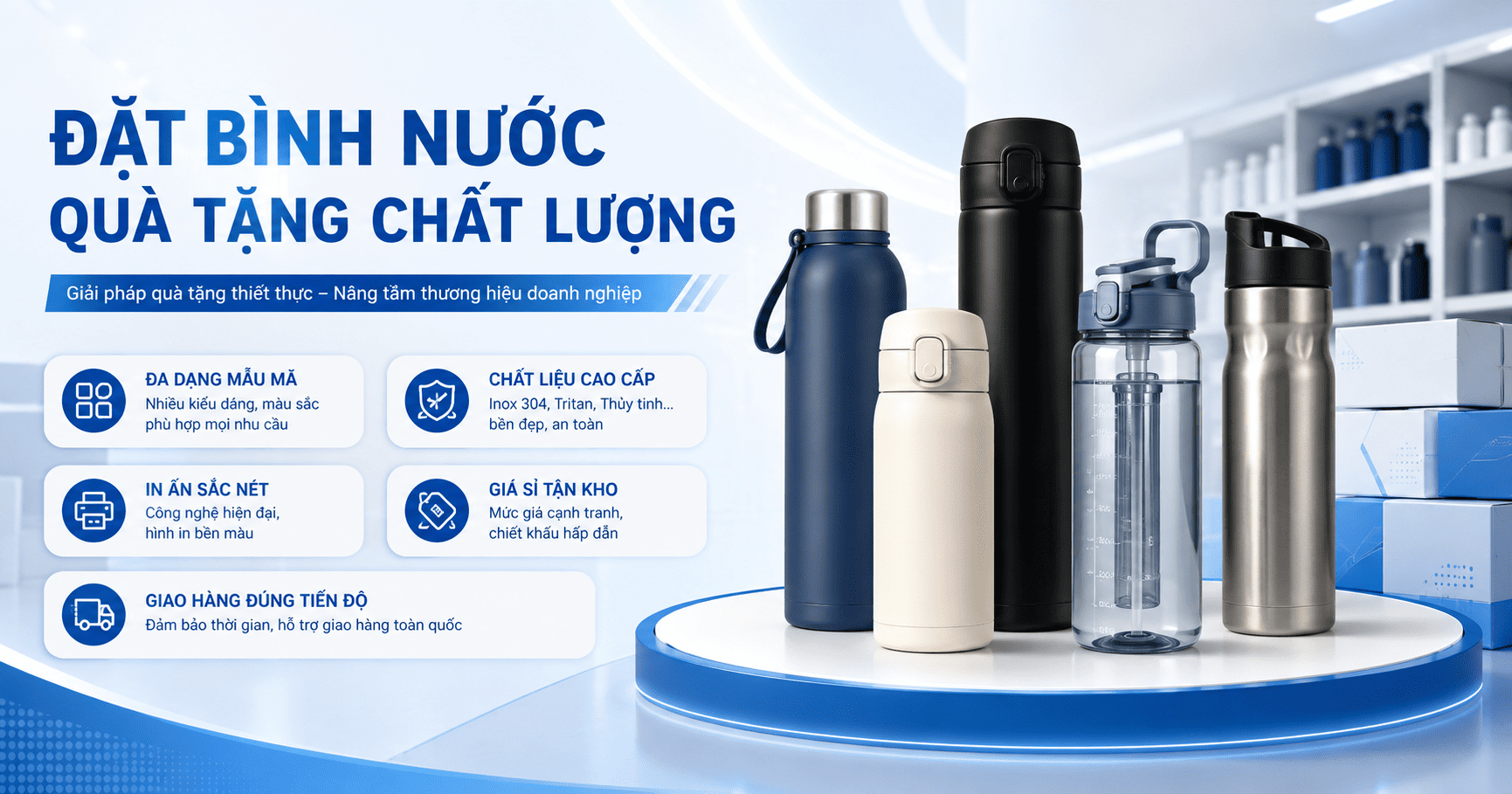 Bình nước in logo