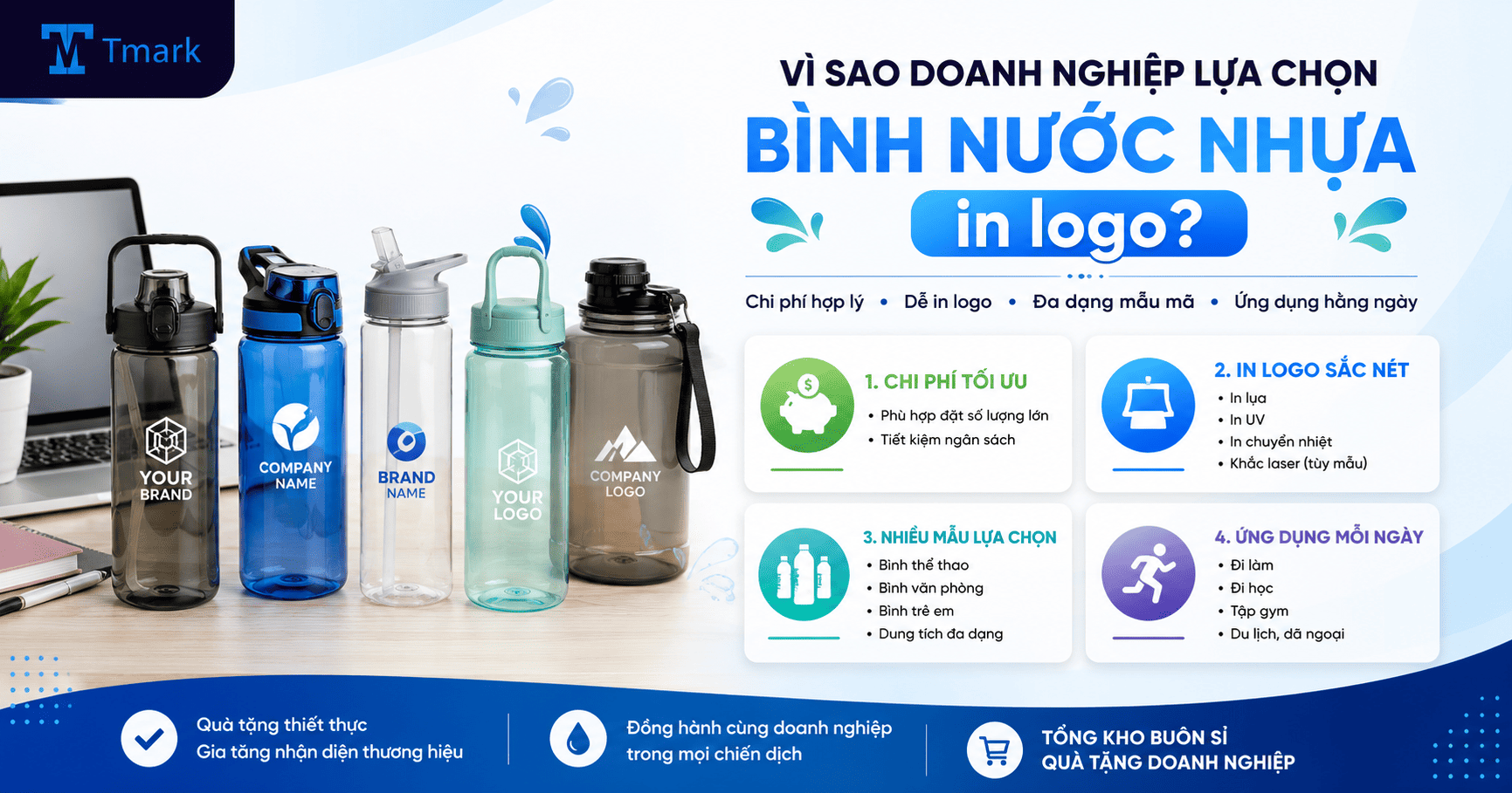 Bình nước in logo