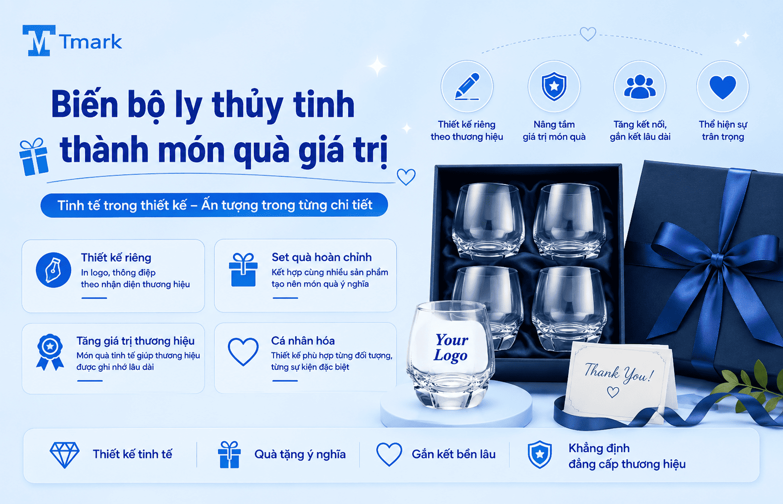bộ ly thủy tinh quà tặng