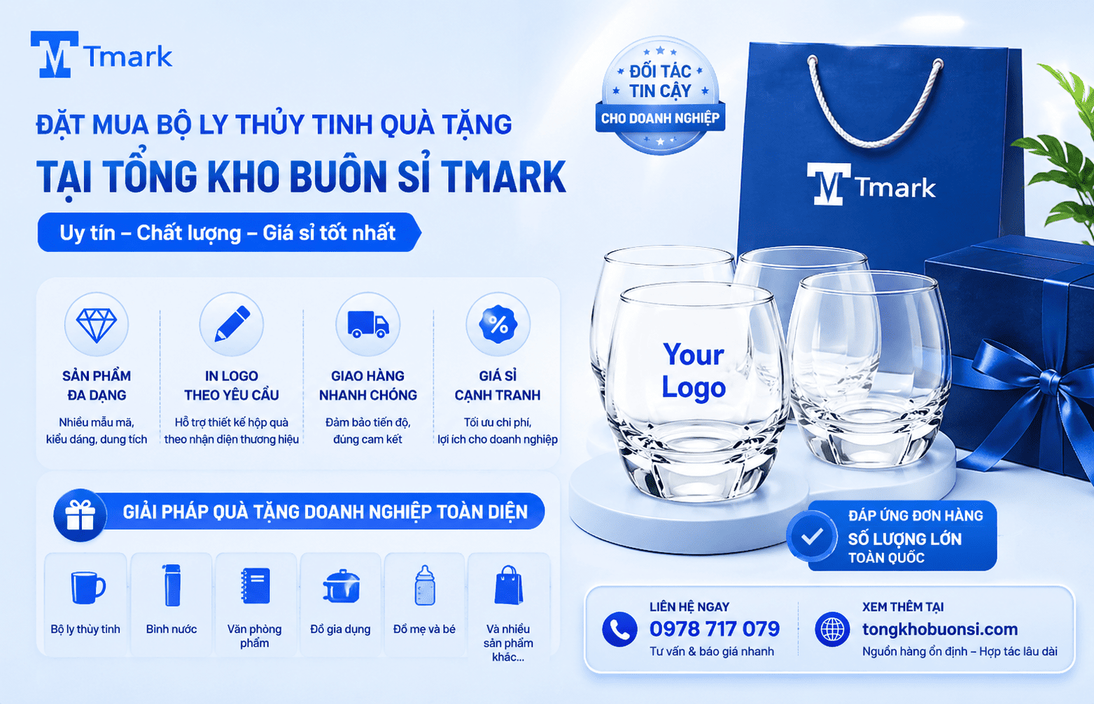 bộ ly thủy tinh quà tặng