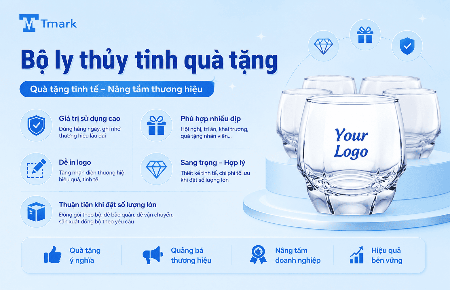 bộ ly thủy tinh quà tặng