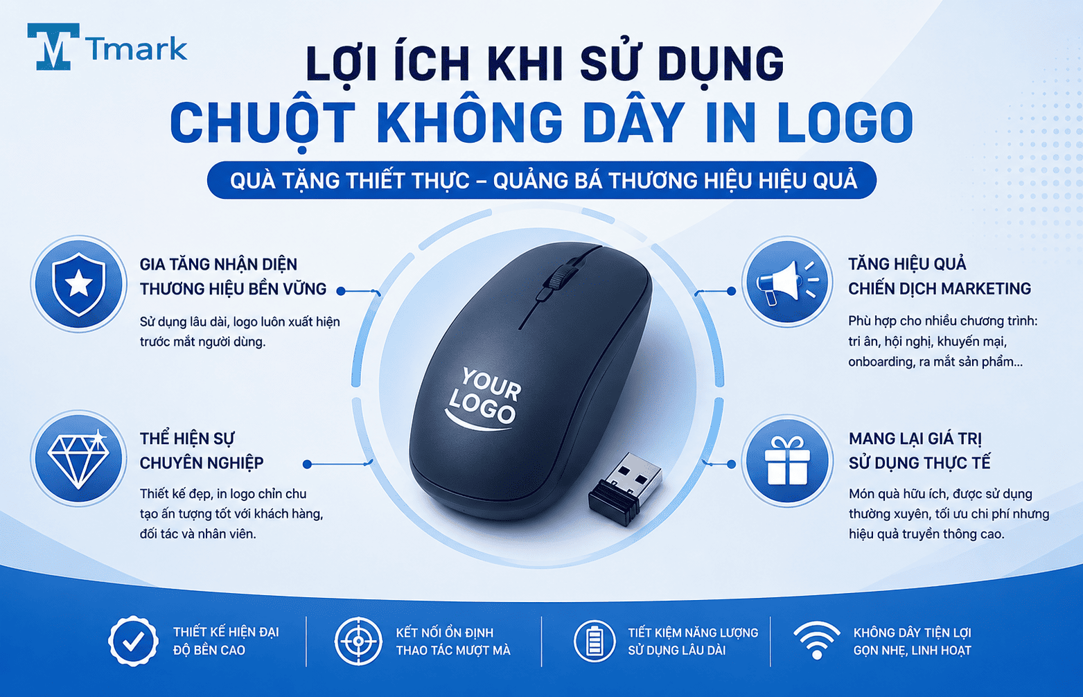 chuột không dây in logo