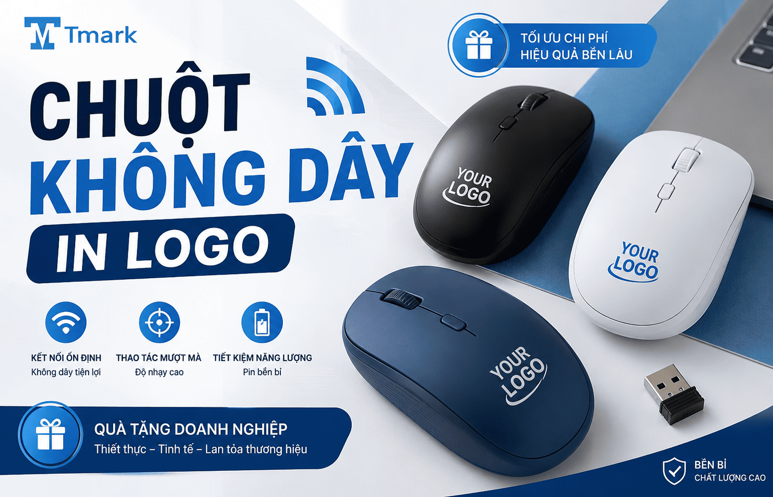chuột không dây in logo