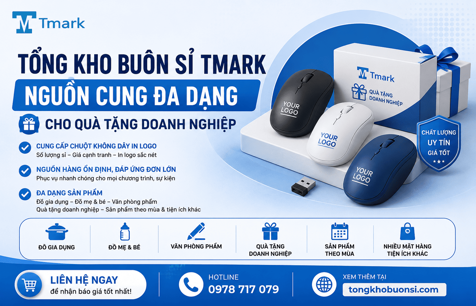 chuột không dây in logo