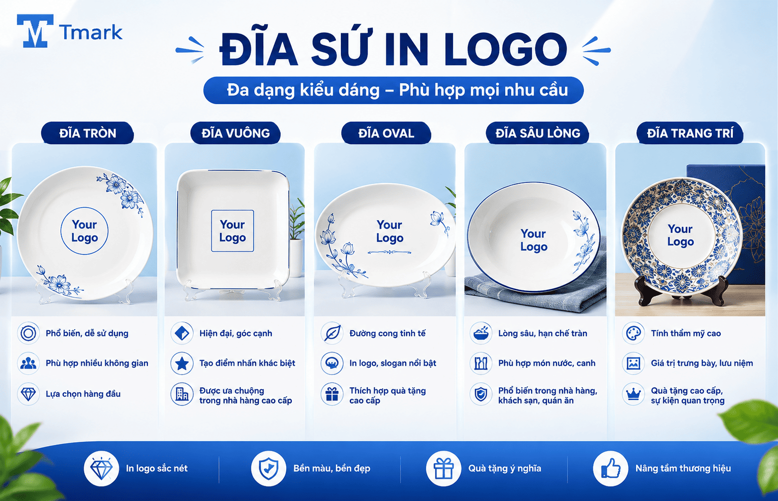 đĩa sứ in logo