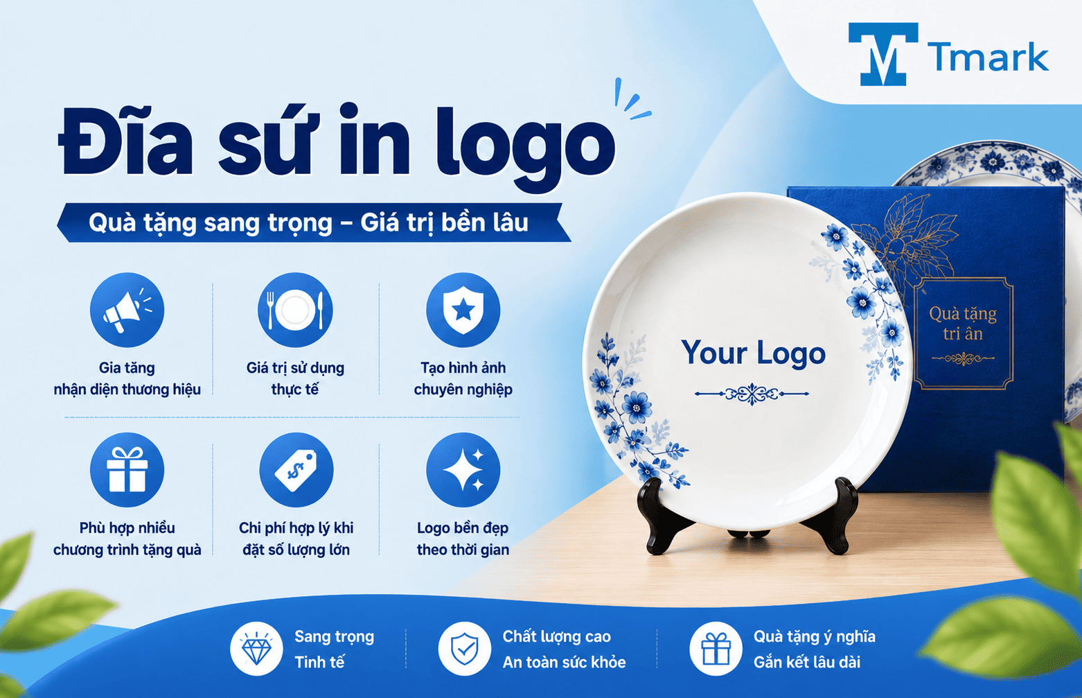 đĩa sứ in logo