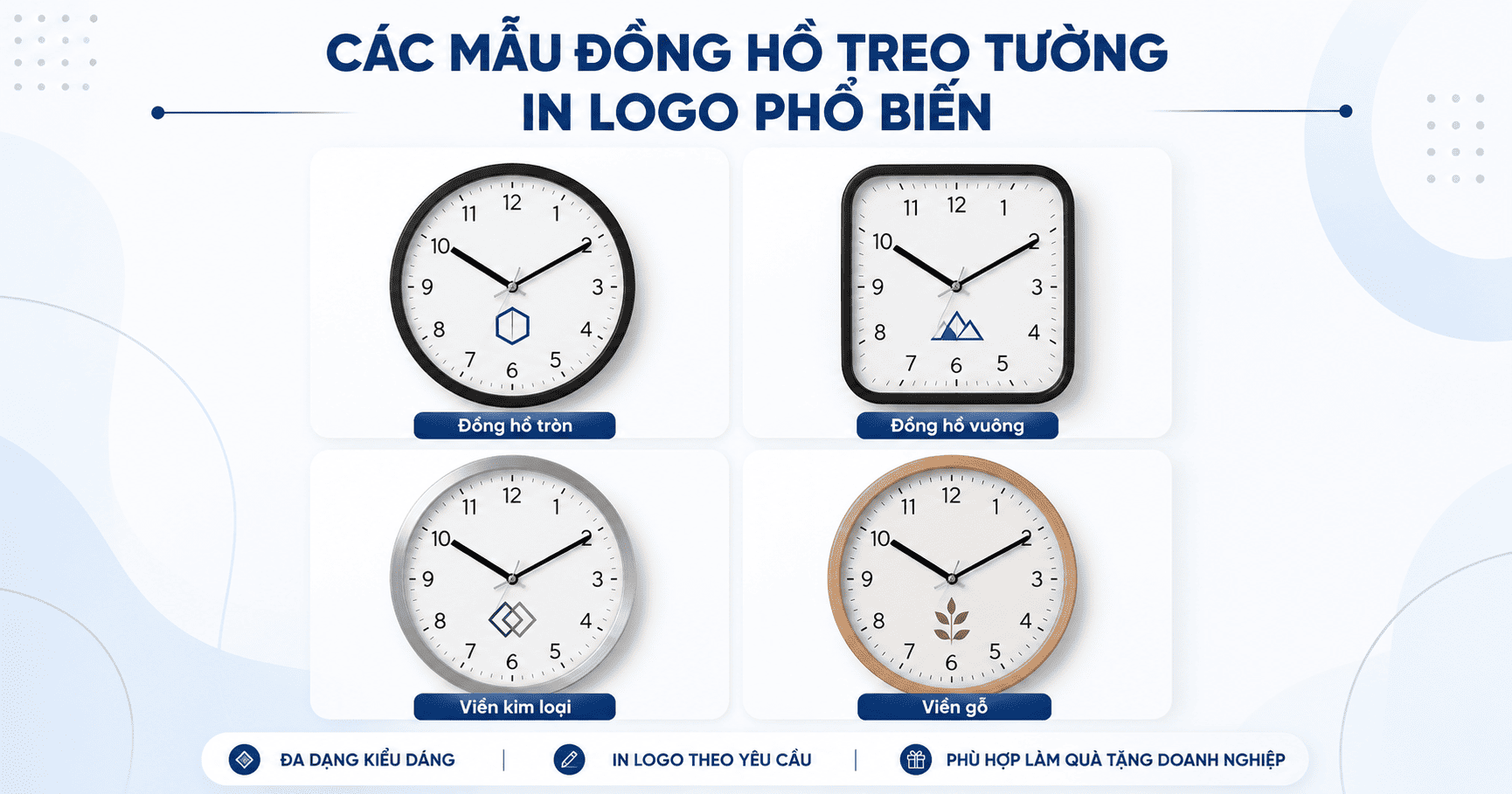 Đồng hồ treo tường in logo