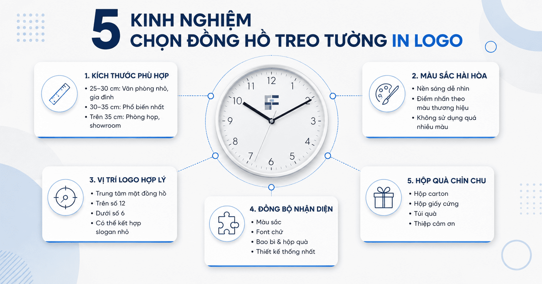 Đồng hồ treo tường in logo