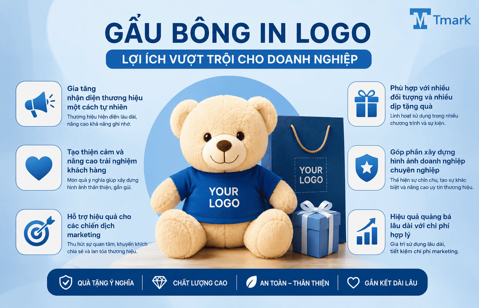 gấu bông in logo