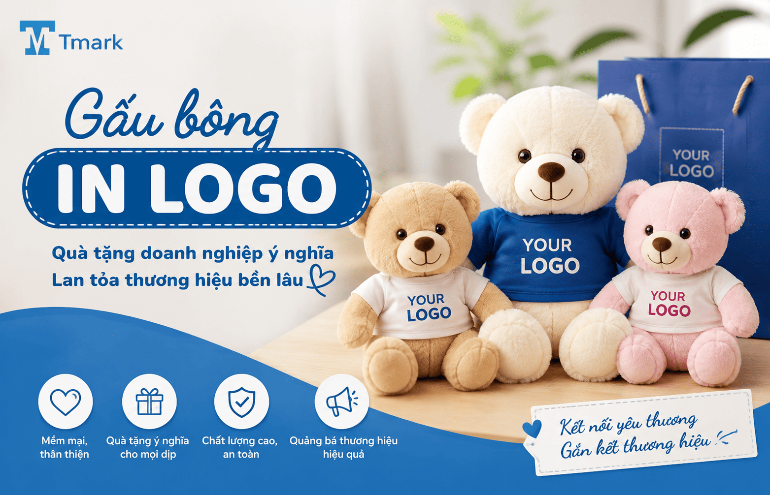 gấu bông in logo