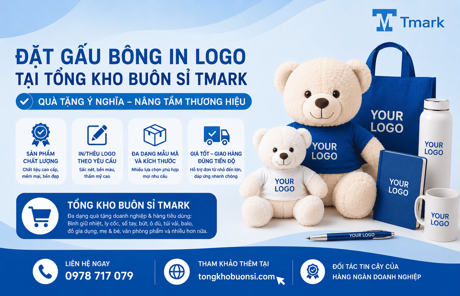 gấu bông in logo