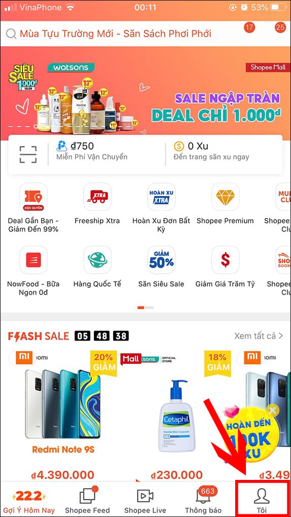 giao diện shopee