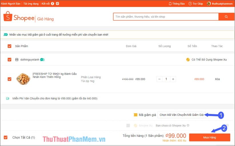 giao diện shopee