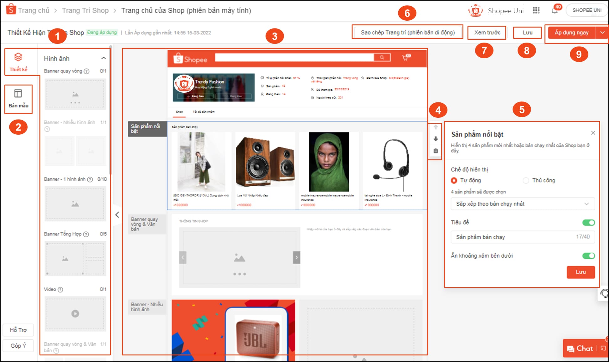 giao diện shopee