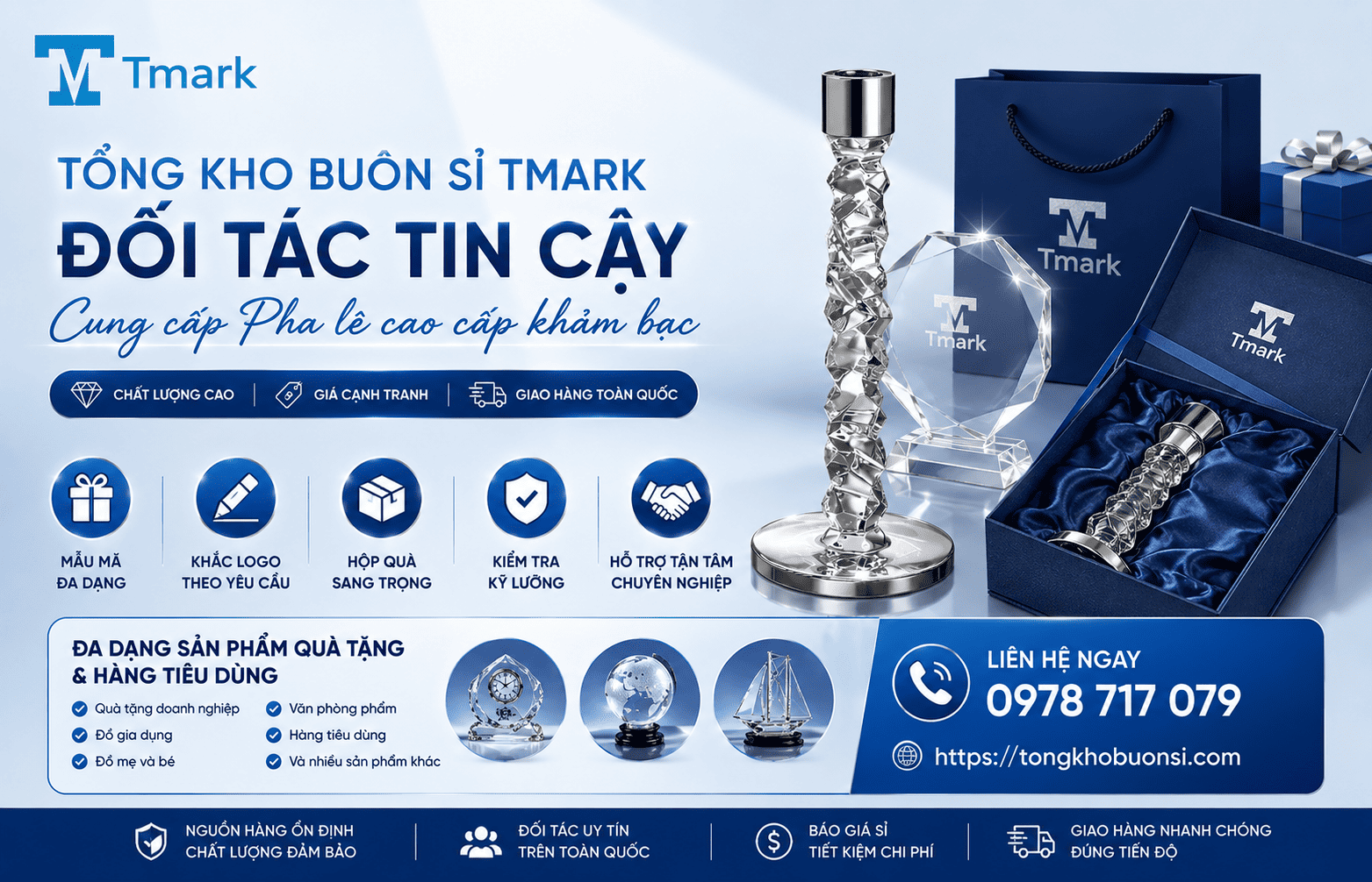pha lê cao cấp khảm bạc
