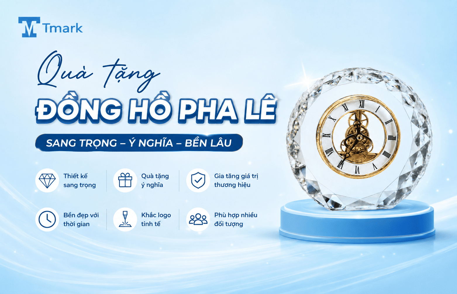 quà tặng đồng hồ pha lê