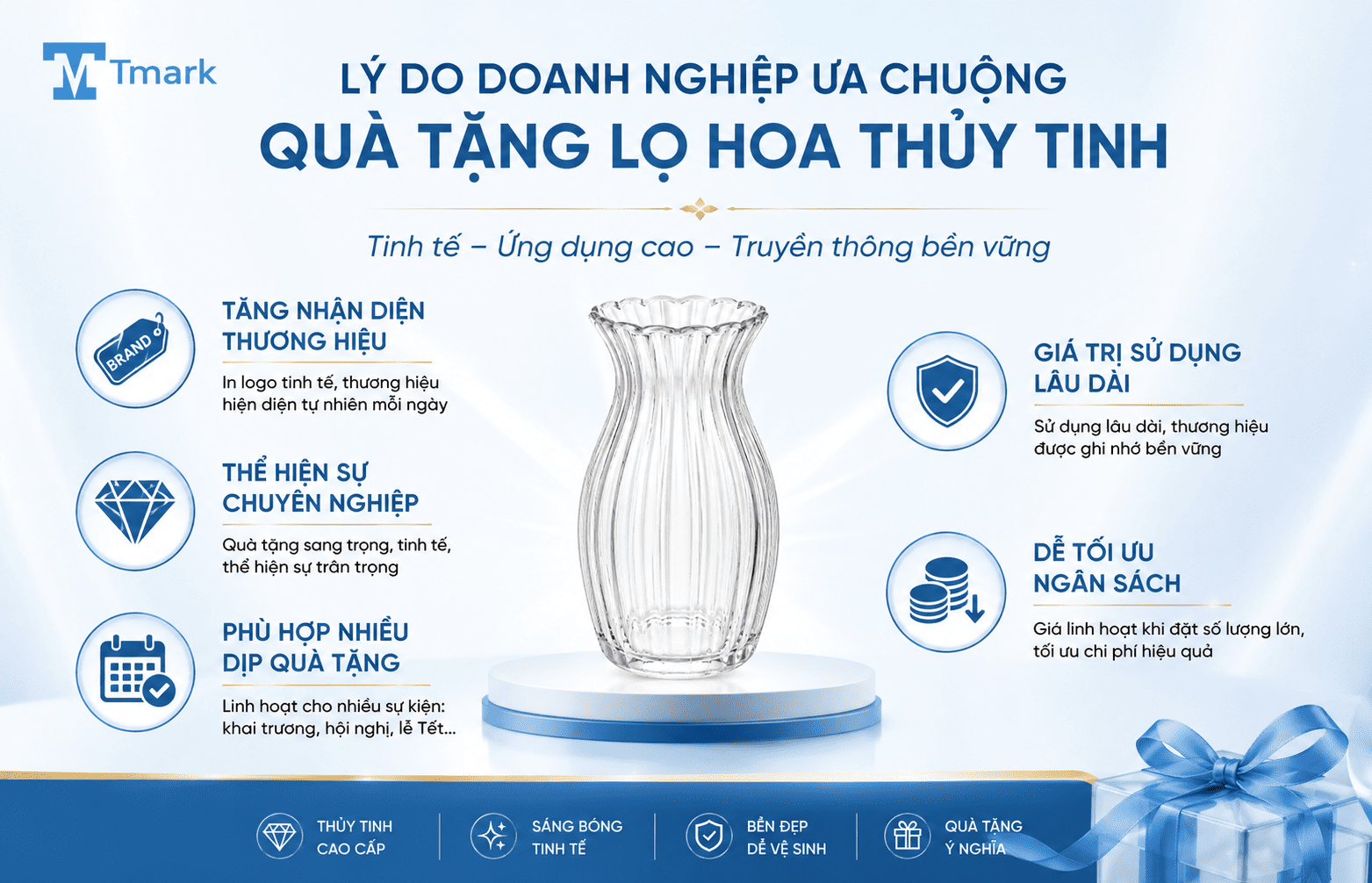 quà tặng lọ hoa thủy tinh