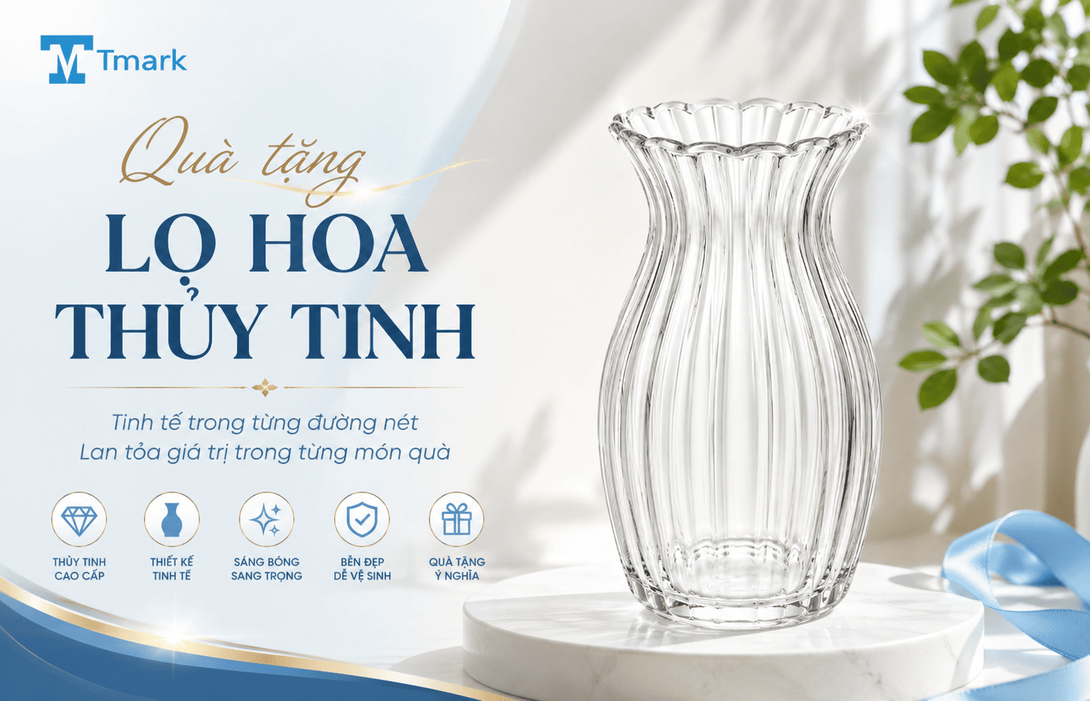quà tặng lọ hoa thủy tinh