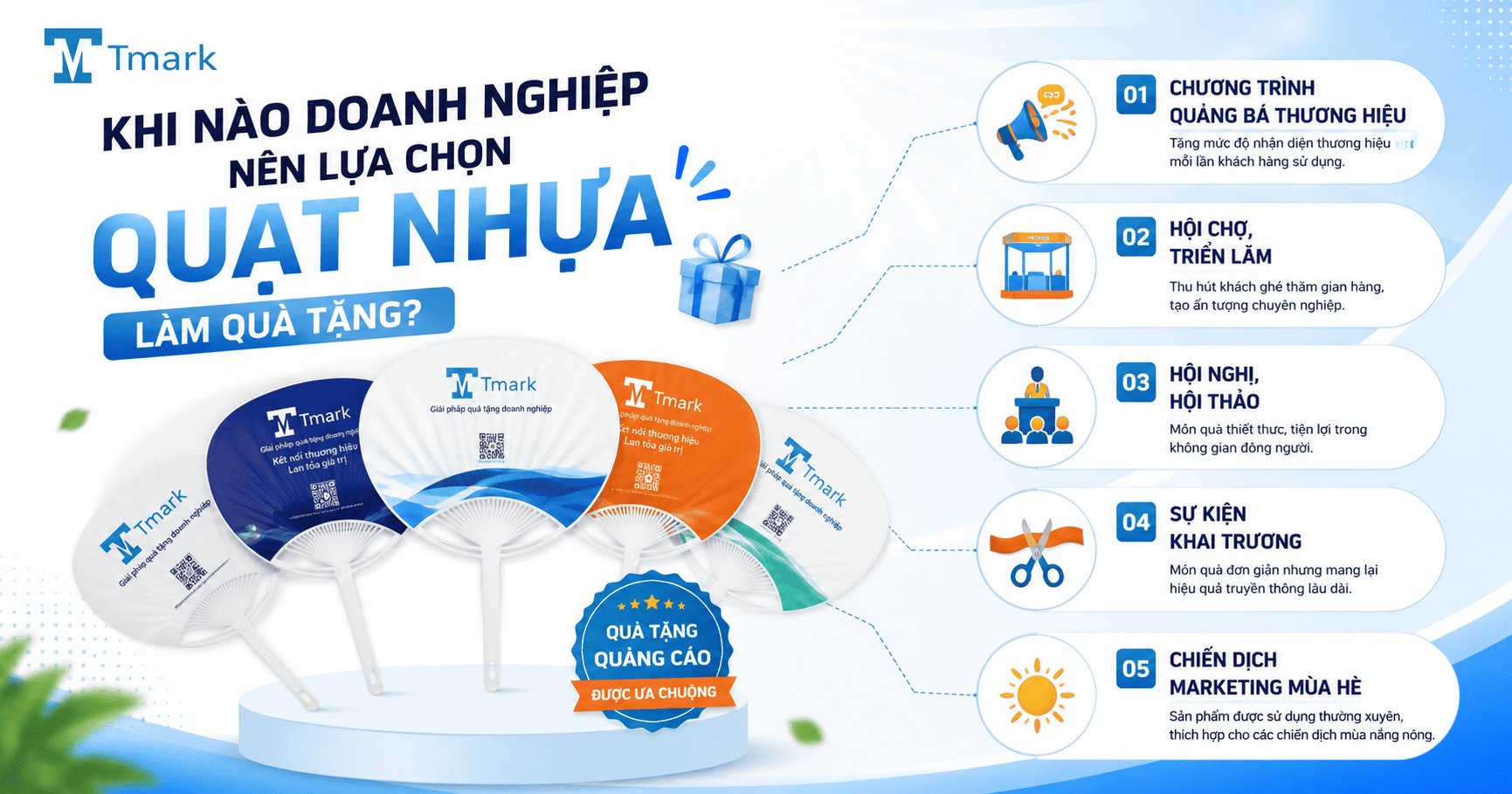 Quạt nhựa quà tặng doanh nghiệp cao cấp