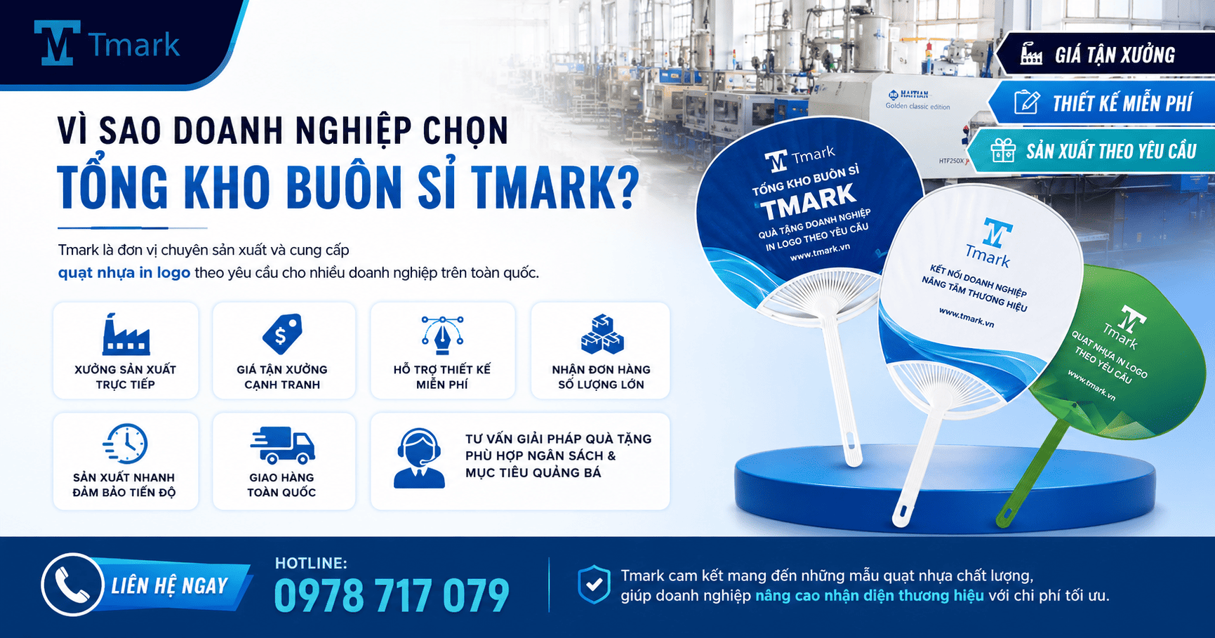 Quạt nhựa quà tặng doanh nghiệp cao cấp