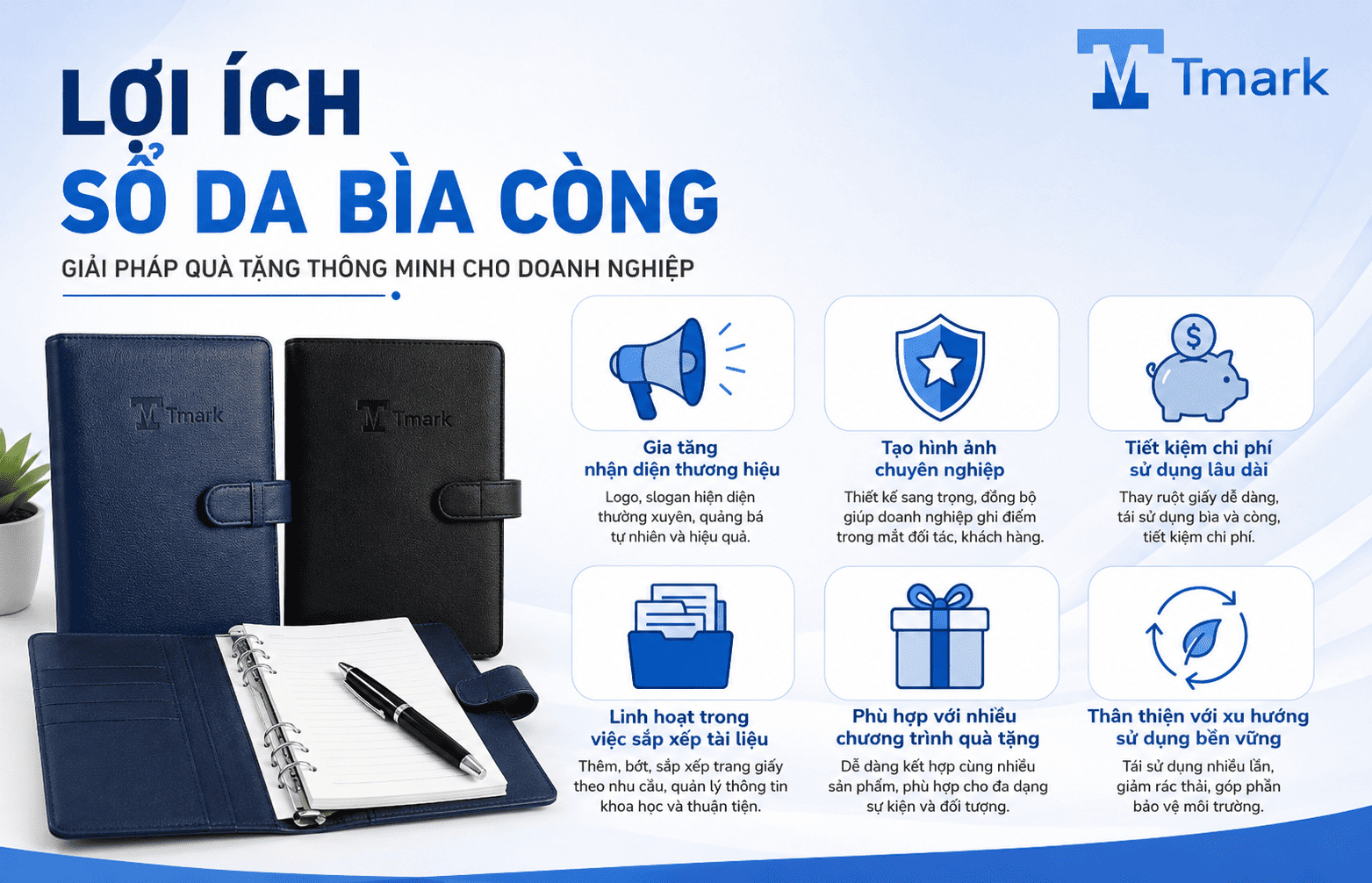 sổ da bìa còng