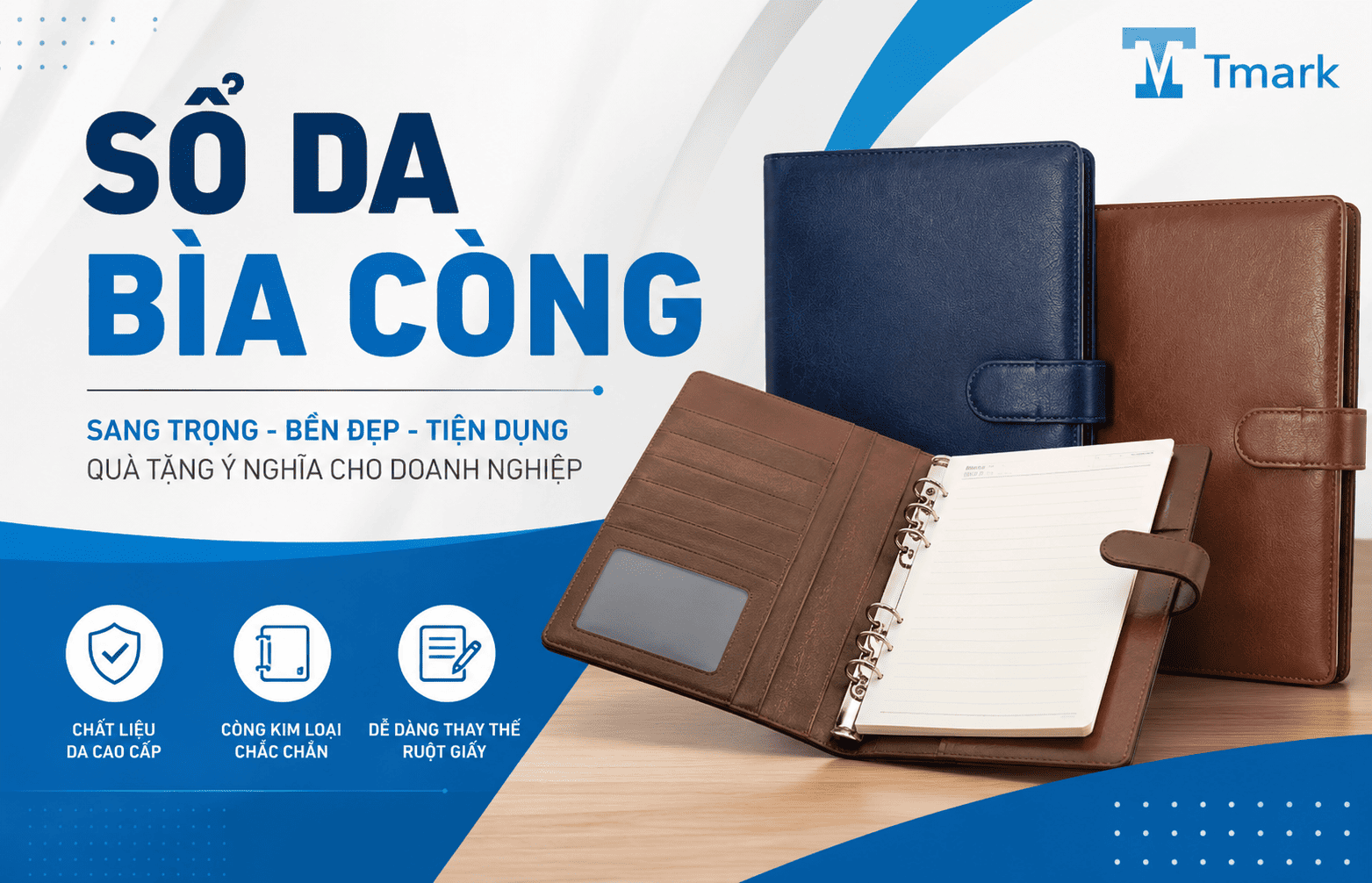 sổ da bìa còng