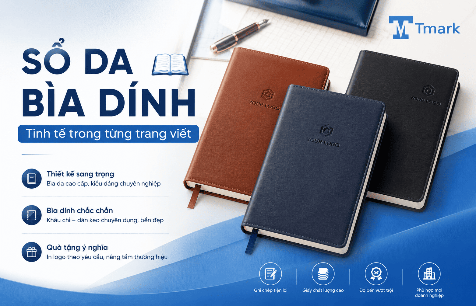 sổ da bìa dính