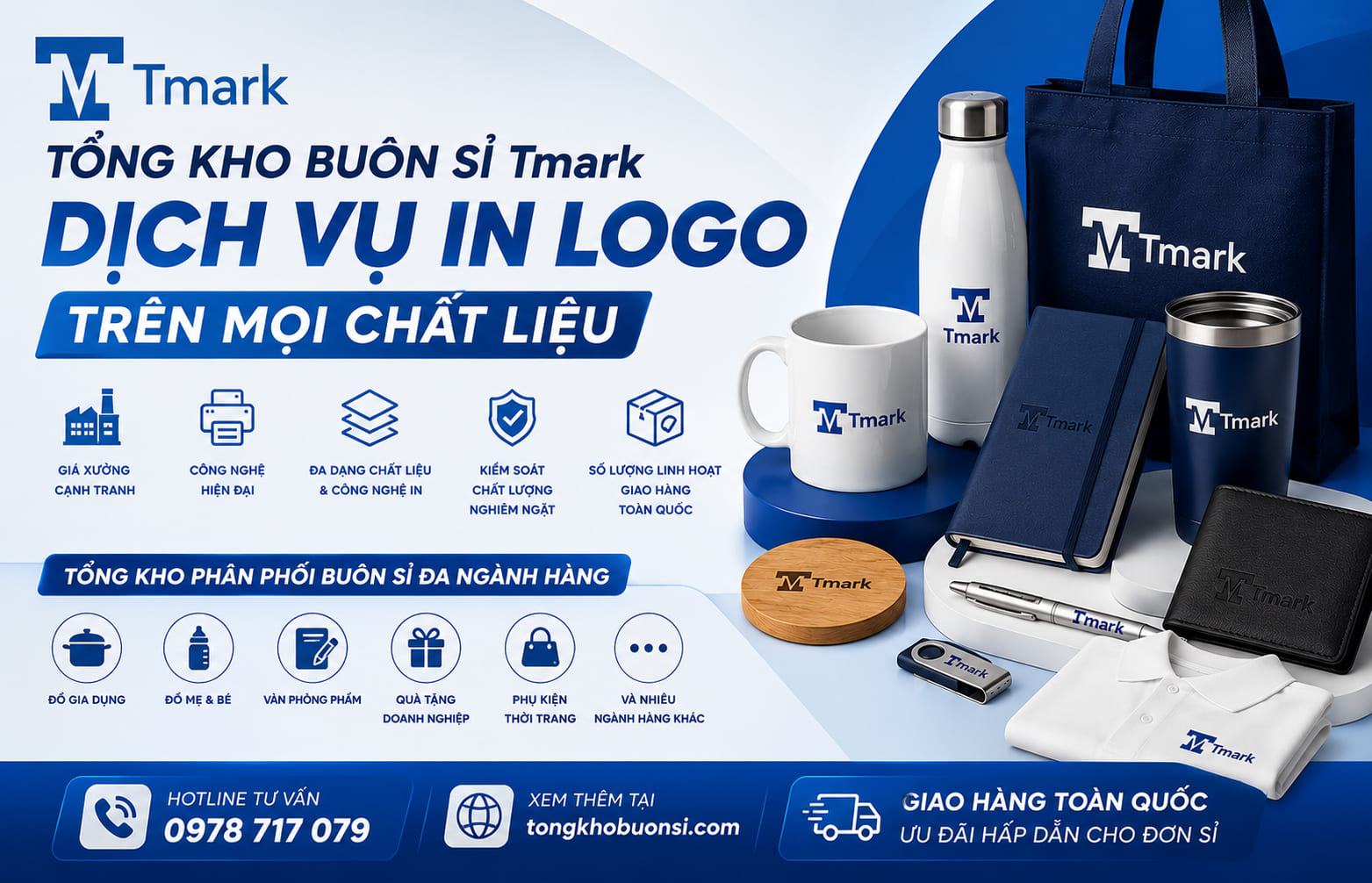 in logo trên mọi chất liệu