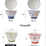 Chén nón hoa nhiều mẫu (Kiện 80 cái)(Hàng nguyên kiện)