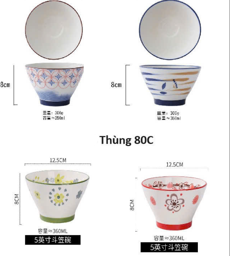 20250307_au4bfzzdma Chén nón hoa nhiều mẫu (Kiện 80 cái)(Hàng nguyên kiện) - Ảnh 1