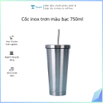 Cốc inox trơn màu bạc 750ml (kiện 50 cái)