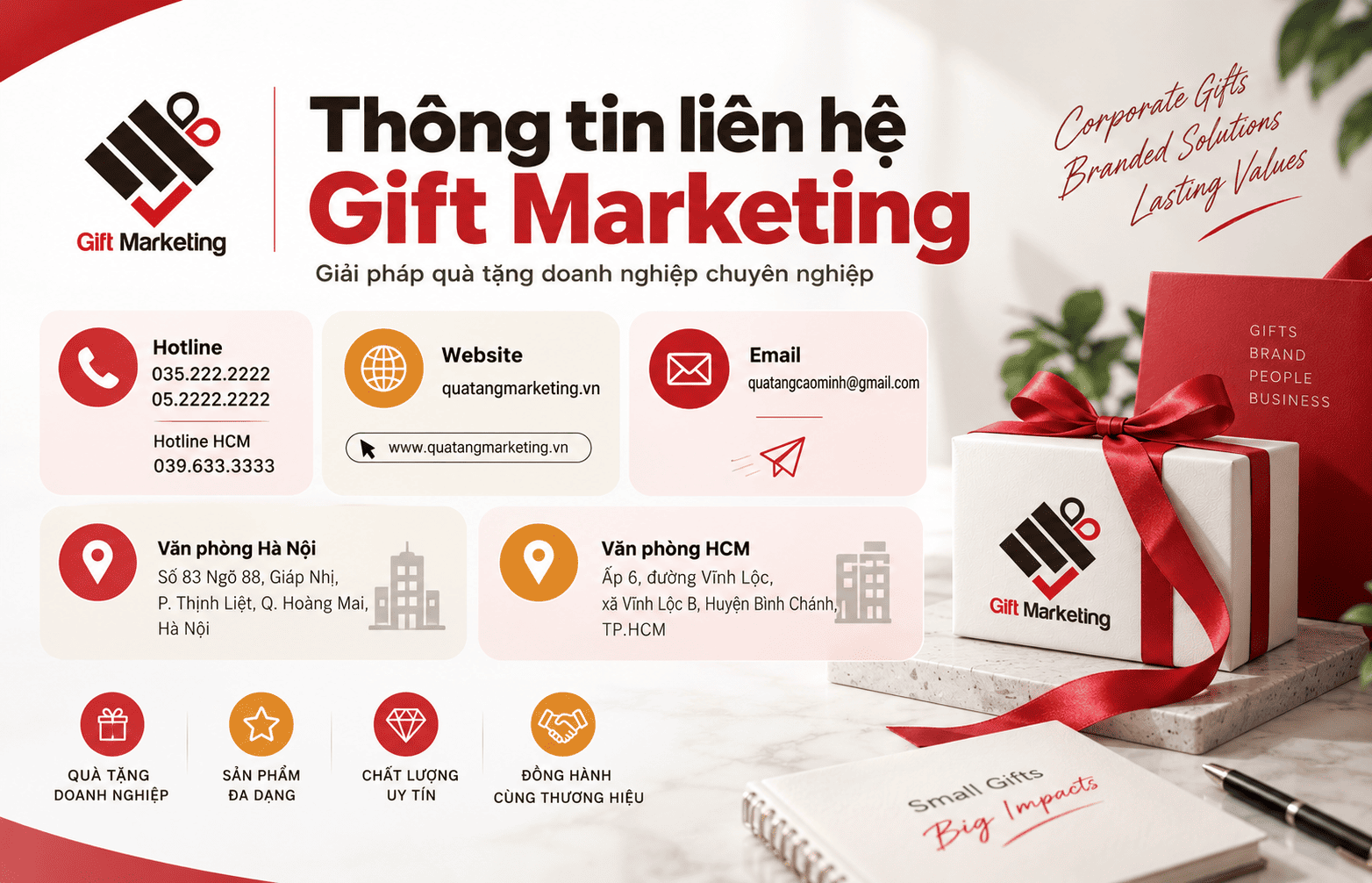 Hotline liên hệ của Gift Marketing