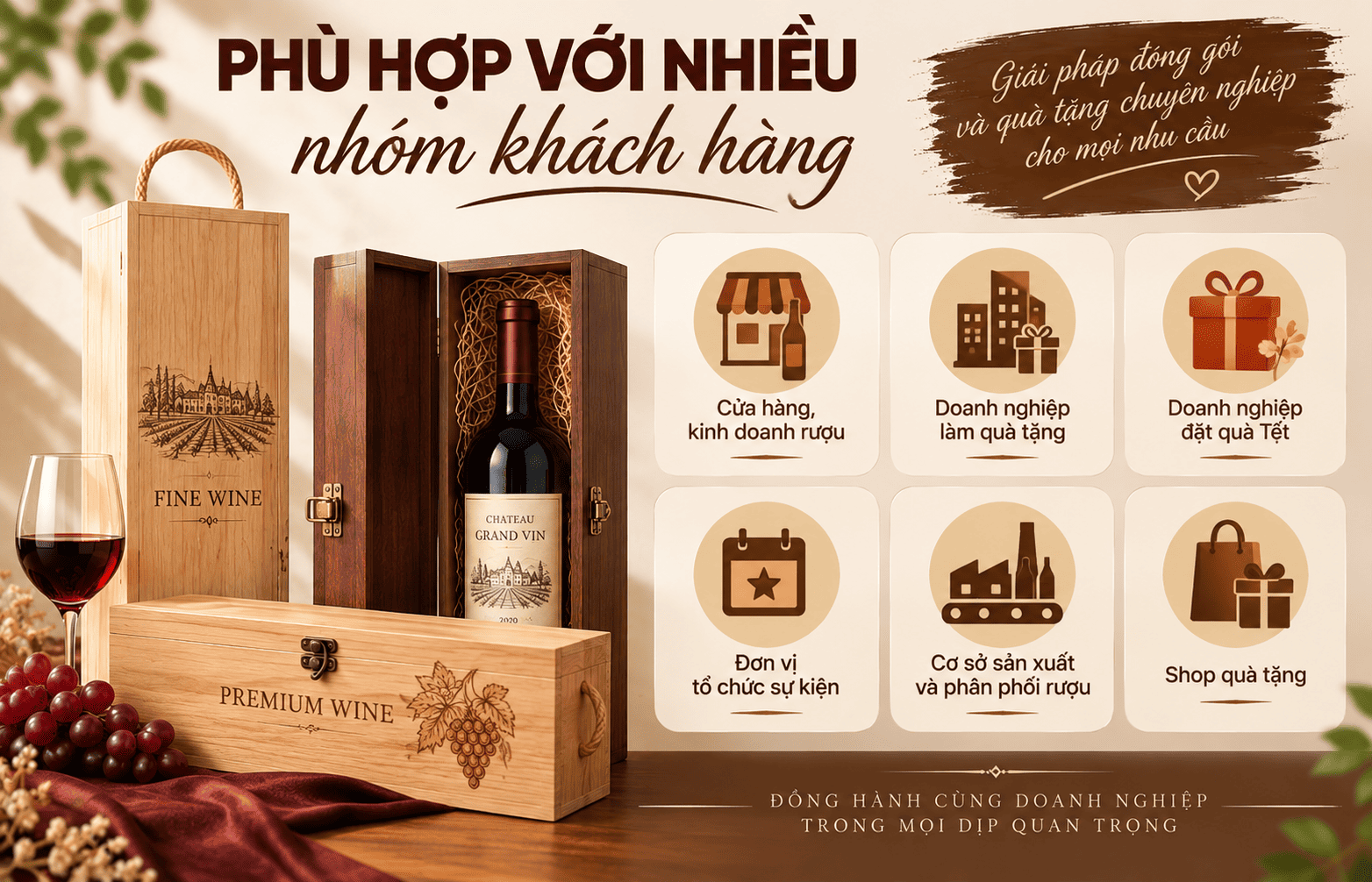 hộp rượu gỗ