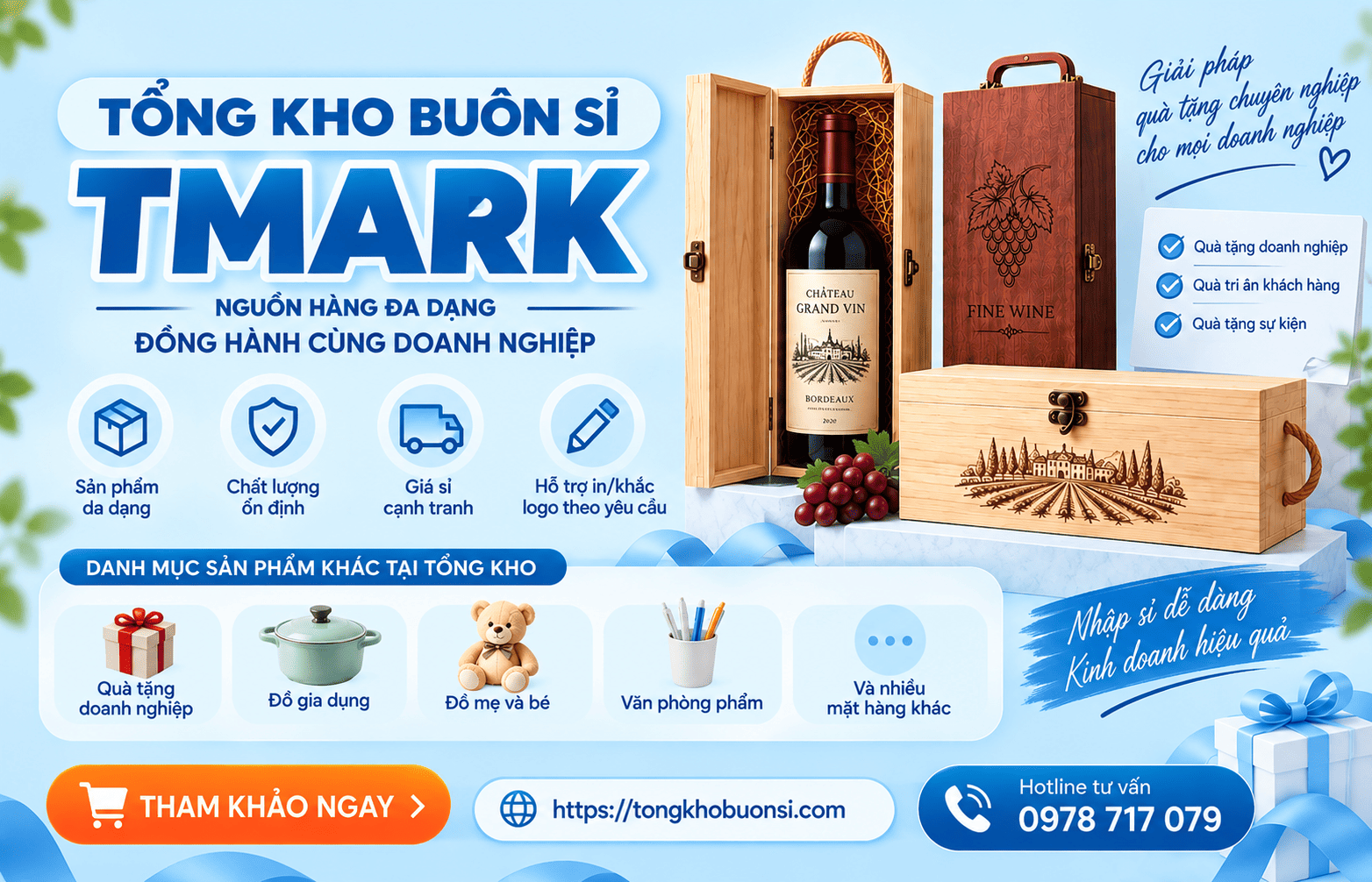 hộp rượu gỗ
